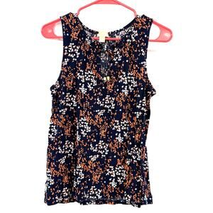 MICHAEL Michael‎ Kors Size Medium Sleeveless Blouse Tank Top Blue Orange White